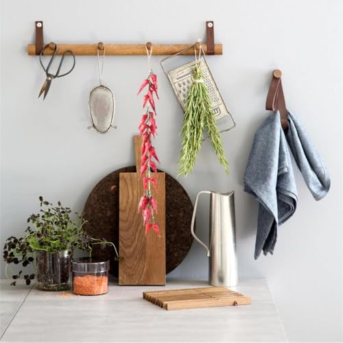 5-Piece Artificial Chili Pepper Hanging Strings, Lifelike Fake Vegetables