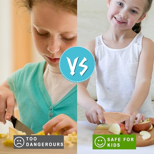 7-Piece Wooden Kids Kitchen Knife and Toddler Cooking Tool Set