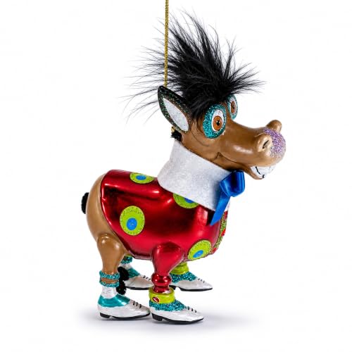 BestPysanky Debonair Donkey Glass Ornament – Handcrafted Christmas Decoration