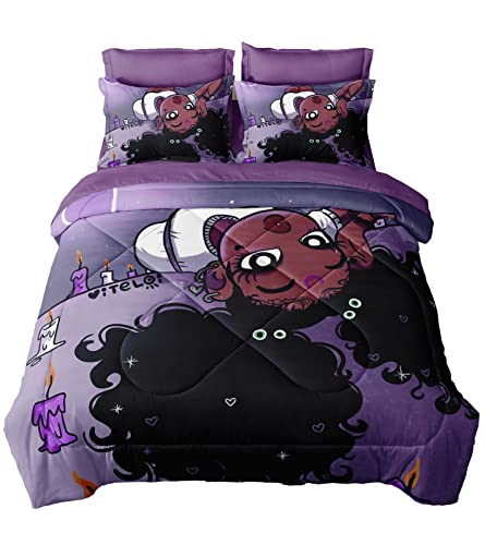 Purple Comforter Set with Sheets - Cute Princess Bedding for Girls