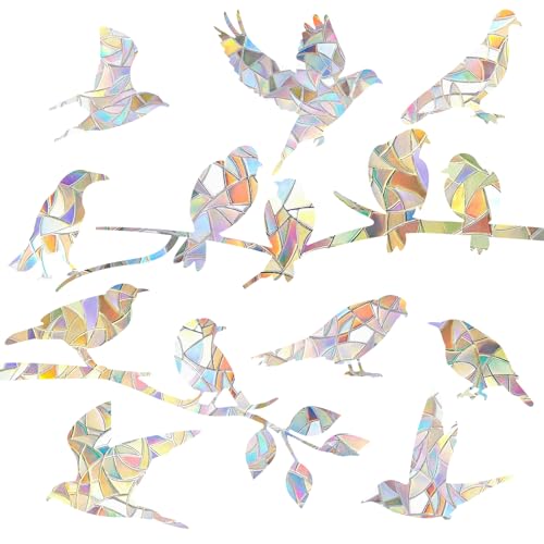 Rainbow Window Clings - Anti-Collision Bird Stickers (2 Sheets)