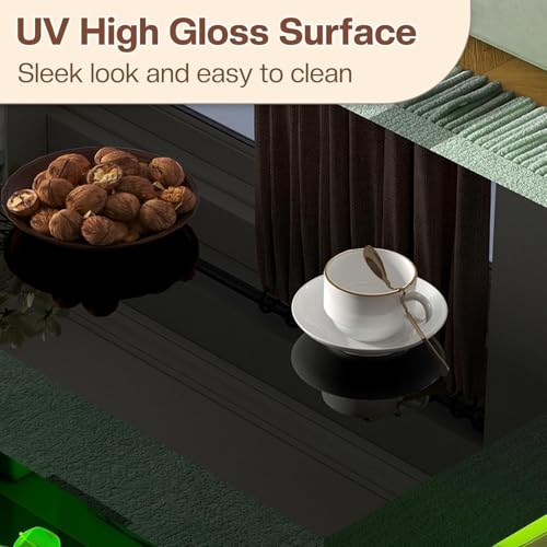3-Piece Modern Coffee Table Set with LED Lights, Storage, and Charging