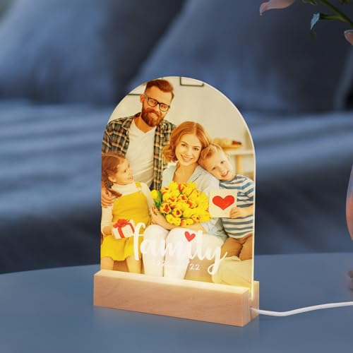 PYD Life 4 Pack Sublimation LED Acrylic Night Lights - 6x8 Arch with Wood Stand