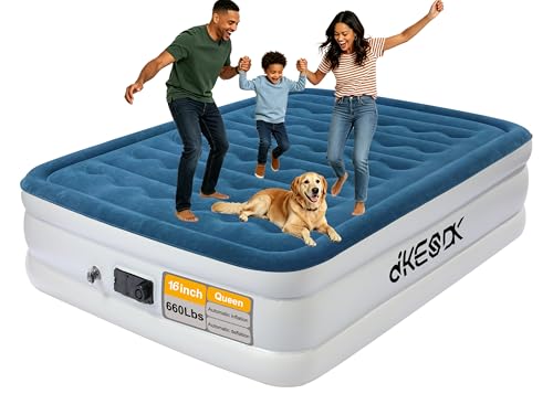 Queen Air Mattress with Built-In Pump - 16 Inch Raised Inflatable Bed