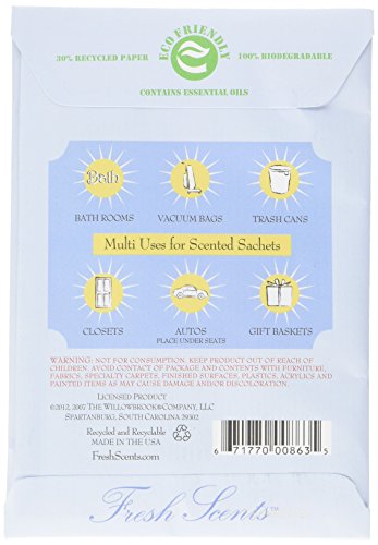 White Cotton Scented Sachets for Closets and Drawers, 6-Pack