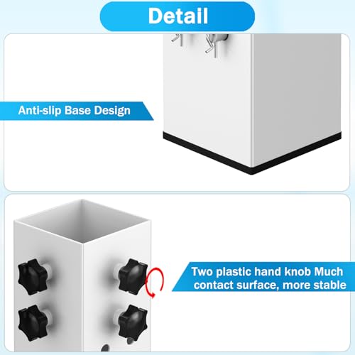 Adjustable Carbon Steel Bed Risers - 4 Pack, 3.15" Diameter