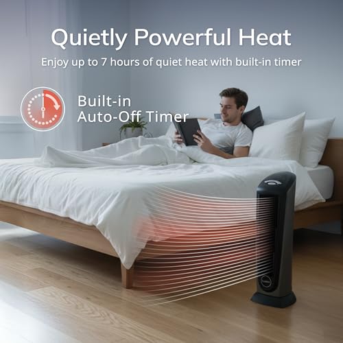 1500W Ceramic Tower Space Heater with Remote and Oscillation