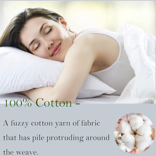 Set of 2 Ruffled Euro Pillow Shams, 26x26 Inch 100% Cotton Pillow Covers