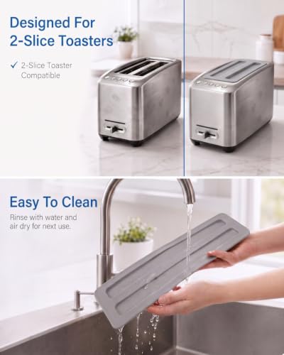2-Slice Silicone Toaster Slot Cover, 10.7" Washable Dust Proof Lid