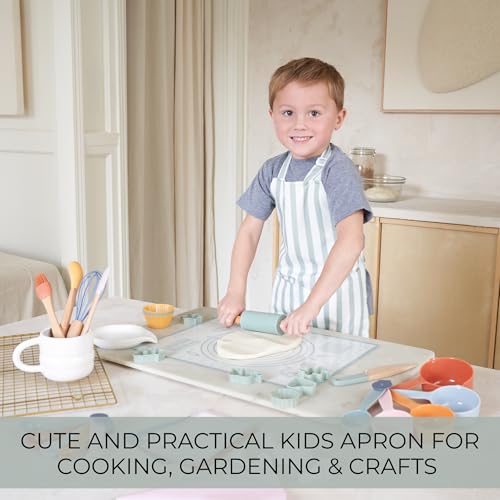 Kids Apron for Cooking and Crafts with Pocket - Adjustable Toddler Apron