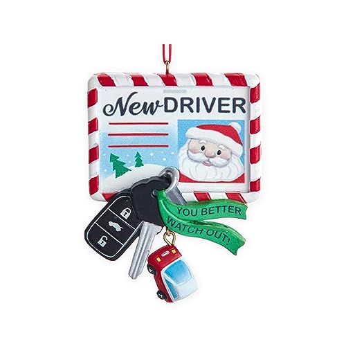 Kurt Adler Santa License Ornament - New Driver Keepsake Holiday Decor