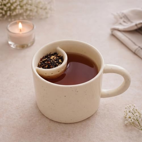 Yiyiring 8oz Tea Cup with Infuser - Ceramic Loose Leaf Tea Mug for Hot Beverages
