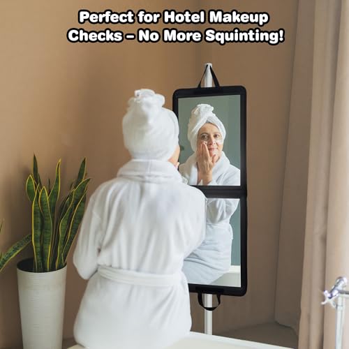 33-Inch Portable Full Length Mirror, Foldable Shatterproof Travel Mirror