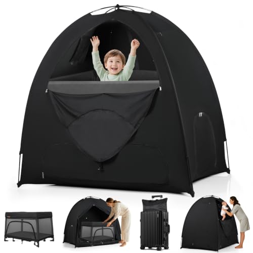 Portable Blackout Playard Tent Cover - 95% Light Blocking Sleep Pod