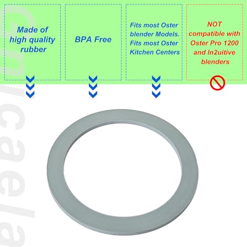 Rubber Blender Gasket Replacement Rings - 4 Pack, 2.59-inch Diameter