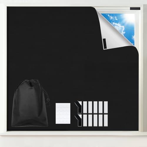 100% Blackout Window Cover - Portable No Drill Blinds 118"x57"