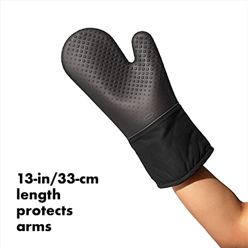 13-Inch Silicone Oven Mitt - Heat-Resistant Non-Slip Kitchen Glove