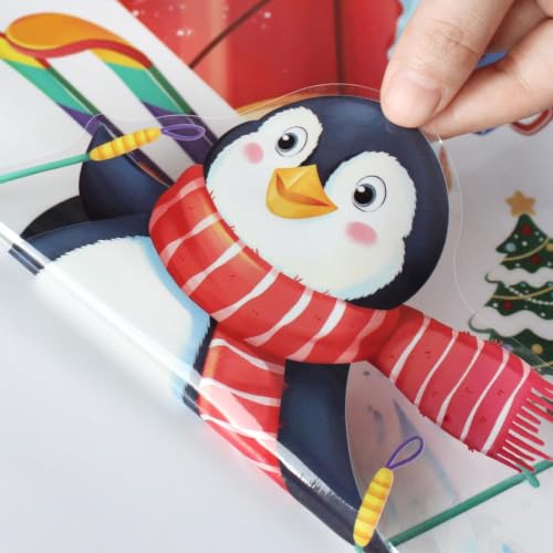 Christmas Santa Snowman Window Clings No Glue Holiday Decor - Santa Claus Variation