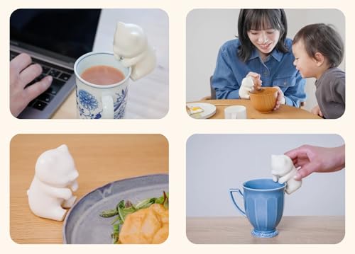 Nékojita FuFu Japanese Cooling Robot for Hot Drinks Milk/White - Portable Food Cooler