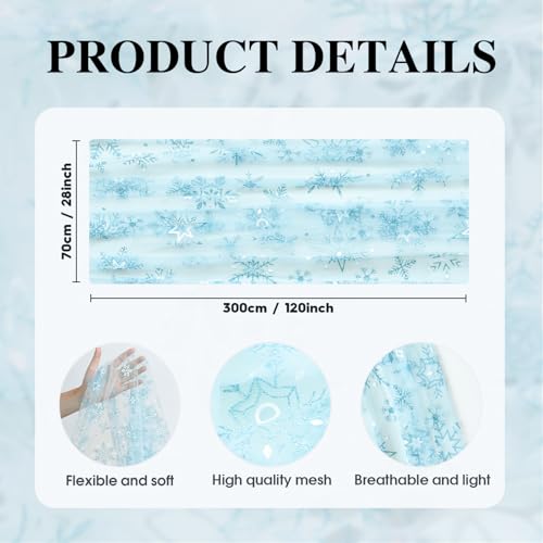 Artoid Mode Blue Snowflakes Christmas Table Runner 28x120 Inch Holiday Decor