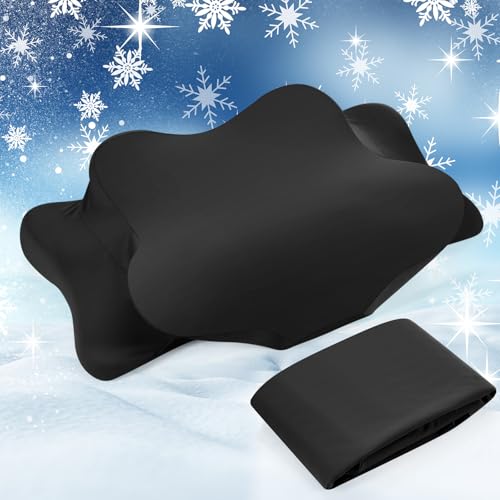 Cooling Cervical Neck Pillowcase, Breathable Satin Zipper Cover for Ergonomic Pillows
