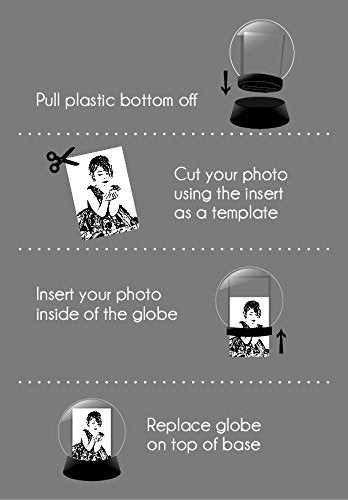 DIY Double-Sided Photo Snow Globe - Sphere Picture Frame with Black Base