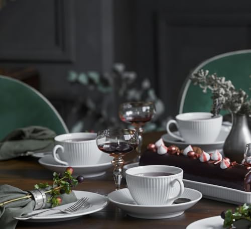 Pillivuyt White Porcelain Plisse Tea Saucer - Durable & Elegant Tableware