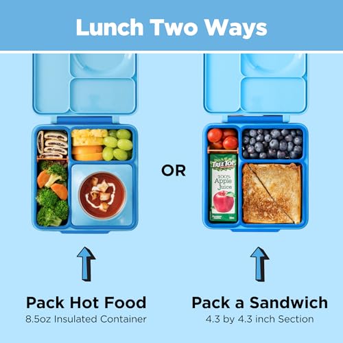 OmieBox Insulated Bento Lunch Box with Food Jar - Blue Sky