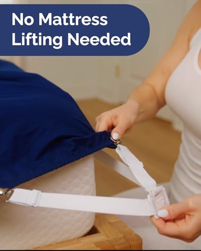 Adjustable Bed Sheet Holders with Metal Clips - Secure Fitted Bedding Straps