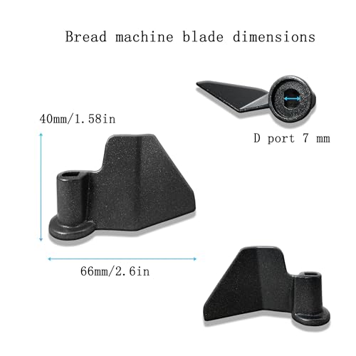 Universal Bread Maker Kneading Paddle Replacement, Non-Stick D-Shaped, 2-Pack