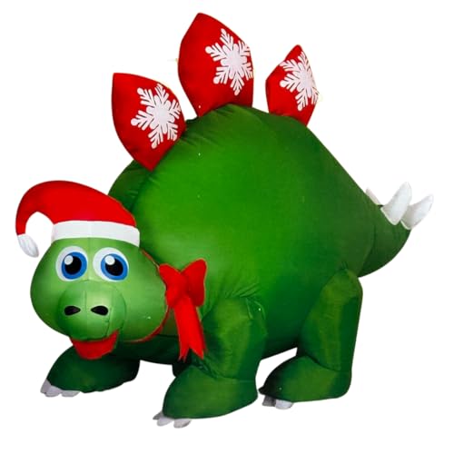 Inflatable Dinosaur Christmas Decoration - 3.5 Feet Outdoor Holiday Yard Decor