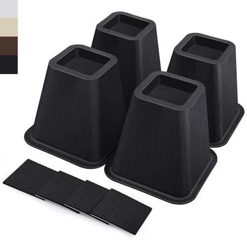 Heavy Duty 6-Inch Bed Risers & Furniture Lifts - 2200 lbs (4 Pack)