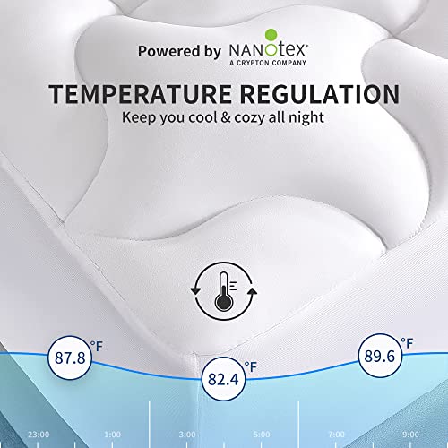 SLEEP ZONE Cooling Twin Mattress Pad - Soft Down Alternative Topper