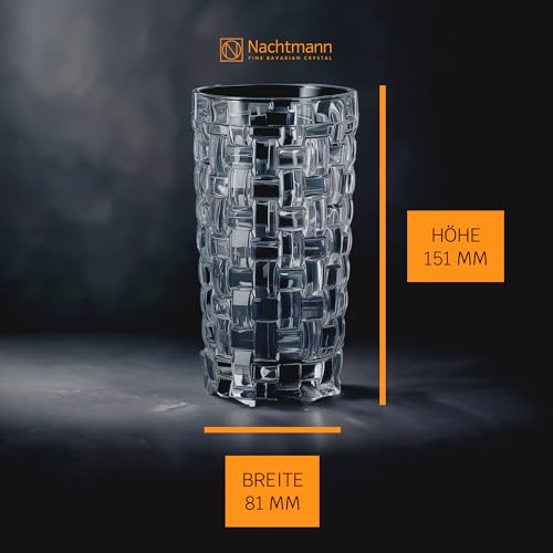 Crystal Highball Glass Set - 14 oz Long Drink Glasses, Set of 4