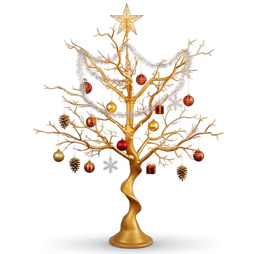 Jetec Golden Halloween & Christmas Tree Centerpiece 30in Manzanita Branch Decor