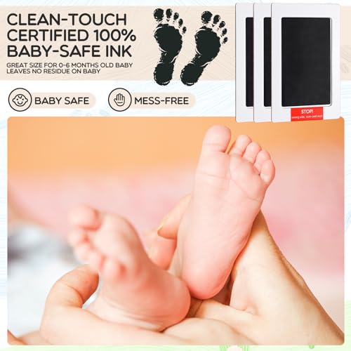 Inkless Baby Handprint and Footprint Kit - 15 Pack Clean Touch Ink Pads