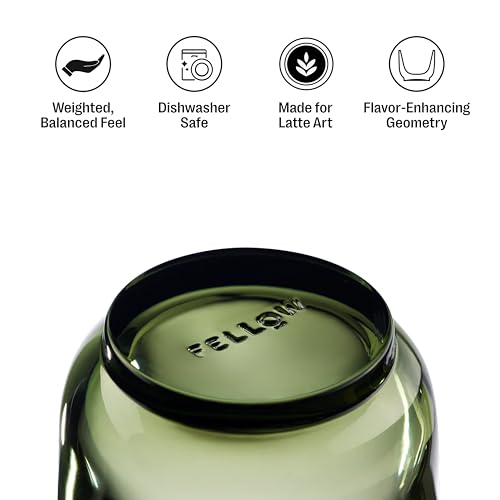 Fellow Pirch Espresso Shot Glasses Set of 2, 3.5 oz, Weighted Thick Glass - Woodland Variation