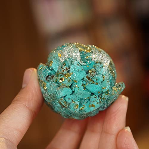 2.5-Inch Turquoise Gemstone Owl Figurine, Handmade Resin Owl Decor