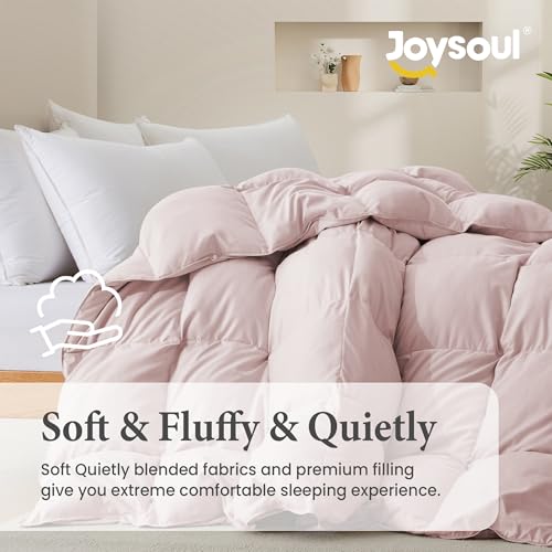 Joysoul Twin All Season Down Comforter Pink Goose Feather Duvet Insert