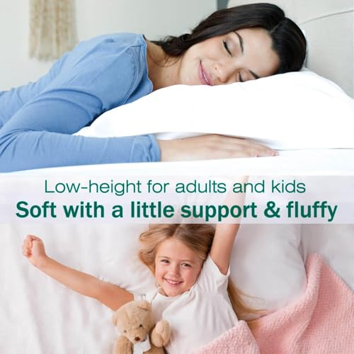Ultra Thin Down Alternative Bed Pillows Set of 2 - 20x26in