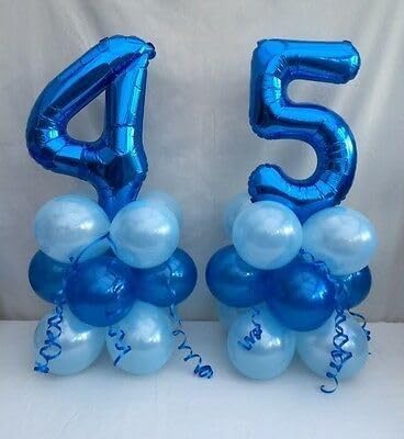 Skiennix 14 Balloon Numbers - Large Dark Blue 40 Inch Foil Balloons for Birthdays & Weddings