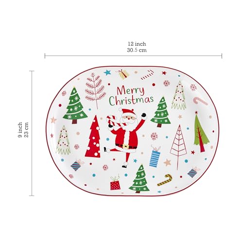 Bico 16in & 12in Ceramic Serving Platters Set – Microwave & Dishwasher Safe