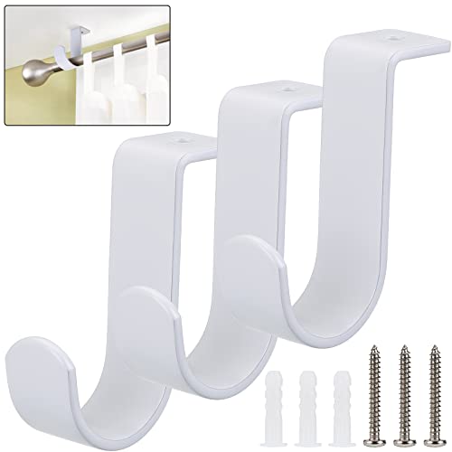 3-Pack Metal Ceiling Mount Curtain Rod Brackets for 5/8 to 1 Inch Rods