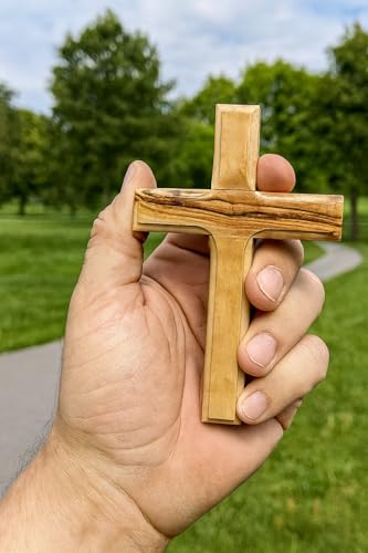 4.7-Inch Handmade Olive Wood Wall Cross from Bethlehem