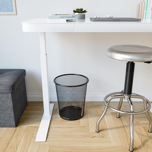6-Gallon Round Steel Mesh Trash Can (2-Pack) - Black Office Wastebasket