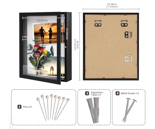 11x14 Shadow Box Picture Frame with Magnetic Door and Linen Interior