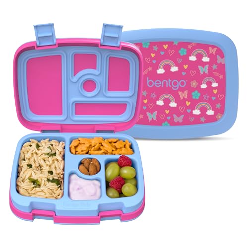 Bentgo Kids Prints 5-Compartment Leak-Proof Bento Lunch Box - Rainbows and Butterflies