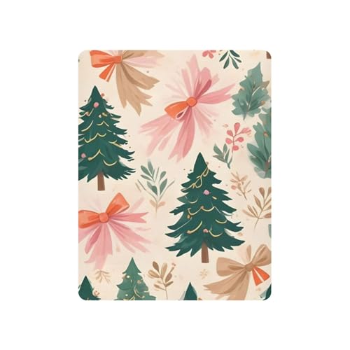 Hezely Medium Crib Sheet Set 1 Pack - 100% Cotton Fitted Crib & Toddler Mattress (Christmas Tree Bow)