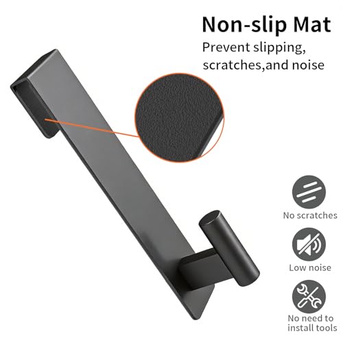 7.5-Inch Stainless Steel Shower Door Towel Hooks for 3/8-Inch Glass, 2 Pack