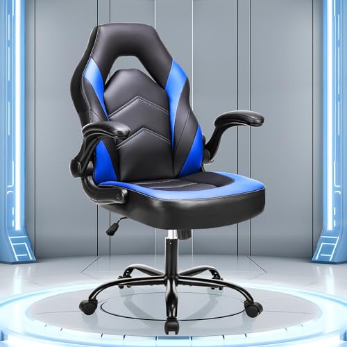 Ergonomic Gaming Chair with Lumbar Support and Flip-Up Armrests